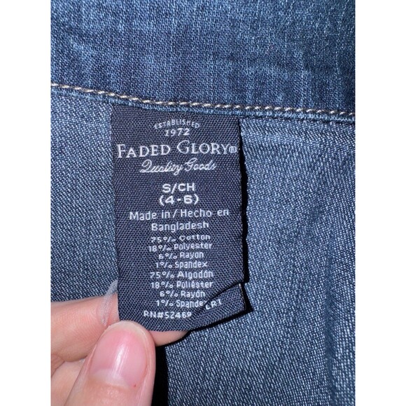Small Faded Glory Small Dark Denim Jean Jacket - Picture 3 of 4